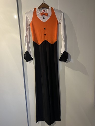Black white orange lycra - orange,