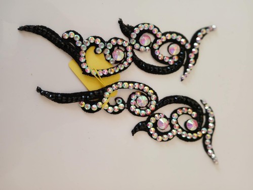 Small pair black diamante - small, 1